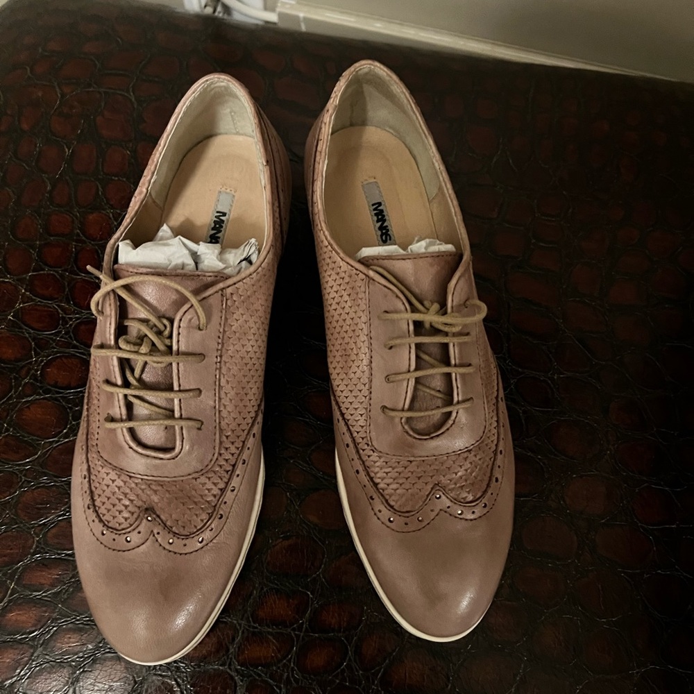 Pink/Nude oxford loafers